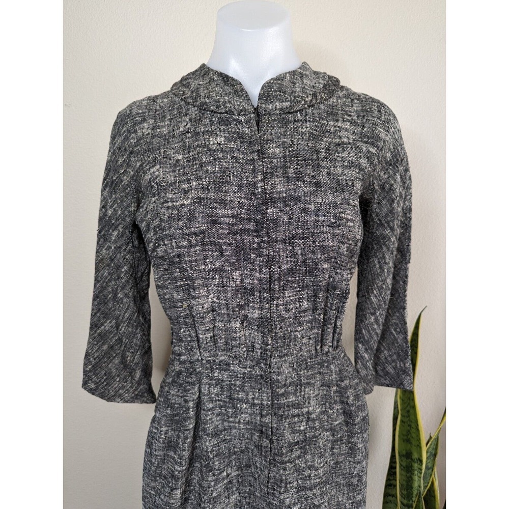 Vintage 1950s BEST&CO New York Linen Dress Size XS/S Wiggle Secretary Pin Up B7